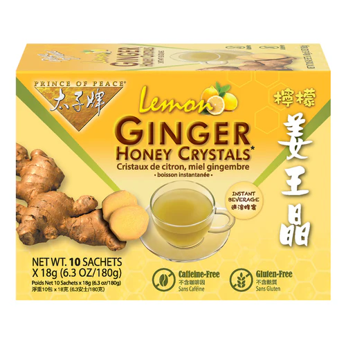 iWellFresh Ginger Honey Crystals - Authentic Ginger Tea Bags by Prince of Peace (Honey, Lemon, Matcha Flavors)