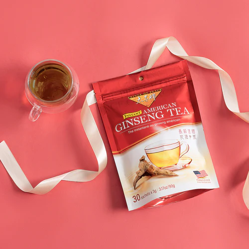 American Ginseng Instant Tea, Premium Wisconsin Herbal Tea Bags for Energy, Focus & Wellness