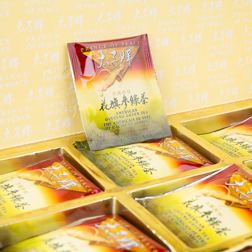 American Wisconsin Ginseng Green Tea, Natural Herbal Tea Bags, 30 satches-Prince of Peace Brand