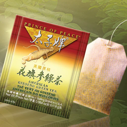 American Wisconsin Ginseng Green Tea, Natural Herbal Tea Bags, 30 satches-Prince of Peace Brand