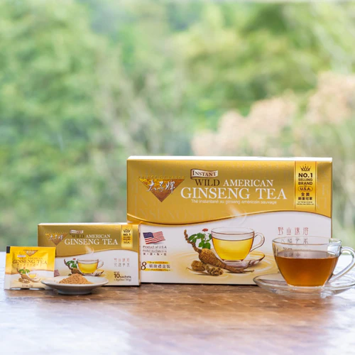 American Ginseng Wild Root Tea, 80 Sachets in Gift Box – Natural Energy & Wellness