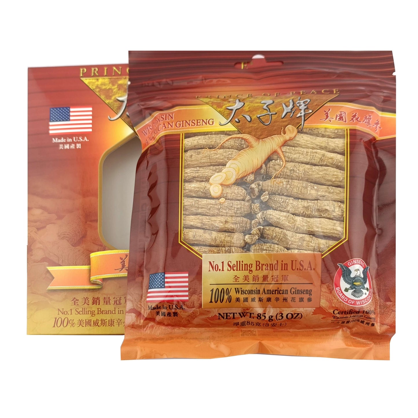 Prince of Peace American Wisconsin Ginseng Root, Small Short Root, 3 oz Bag