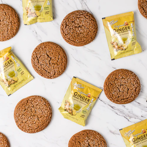 iWellFresh Ginger Honey Crystals - Authentic Ginger Tea Bags by Prince of Peace (Honey, Lemon, Matcha Flavors)