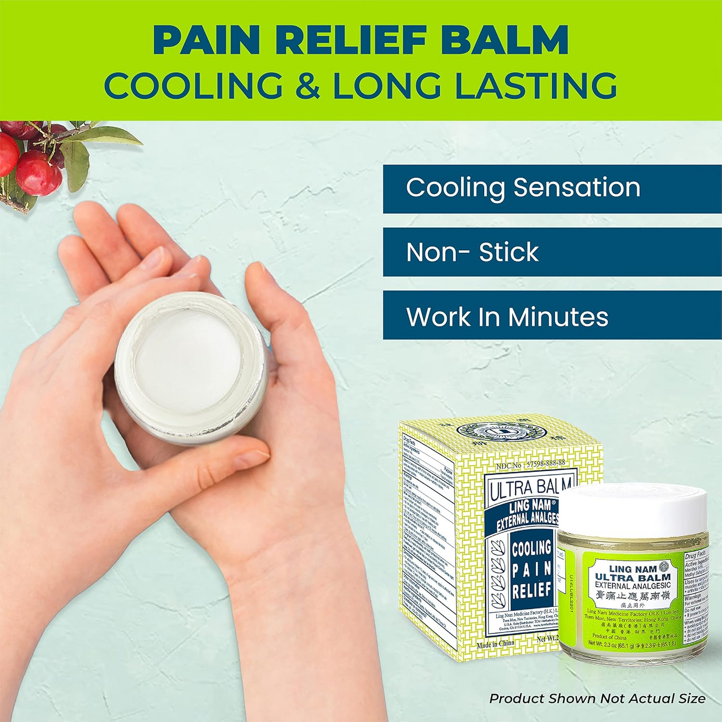 Ling Nam Ultra Balm – Natural Pain Relief Cream for Muscle Soreness, Backache & Arthritis | External Analgesic with Cooling Effect