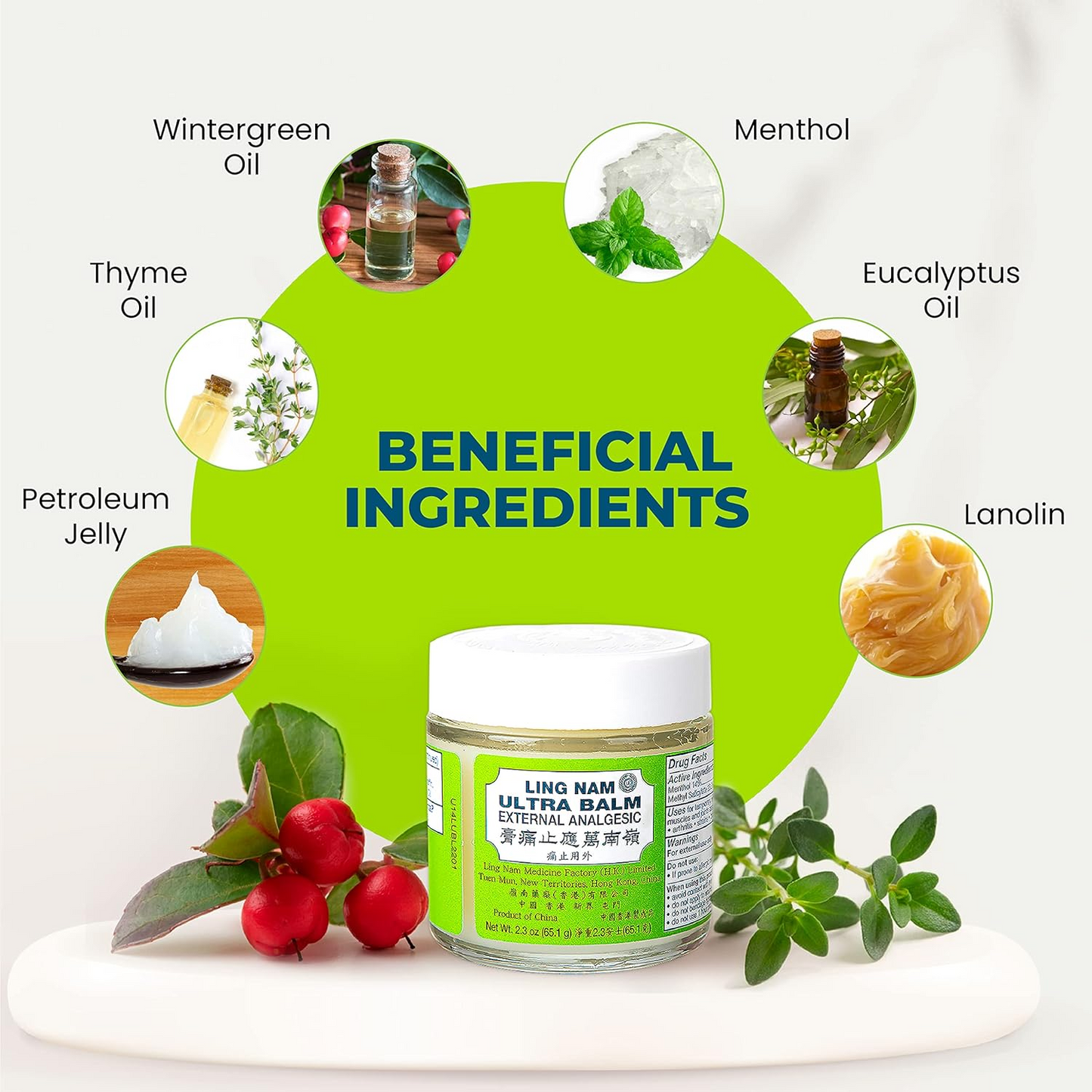 Ling Nam Ultra Balm – Natural Pain Relief Cream for Muscle Soreness, Backache & Arthritis | External Analgesic with Cooling Effect