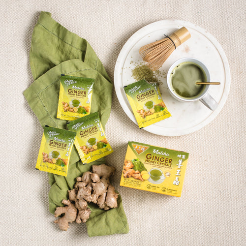 iWellFresh Ginger Honey Crystals - Authentic Ginger Tea Bags by Prince of Peace (Honey, Lemon, Matcha Flavors)