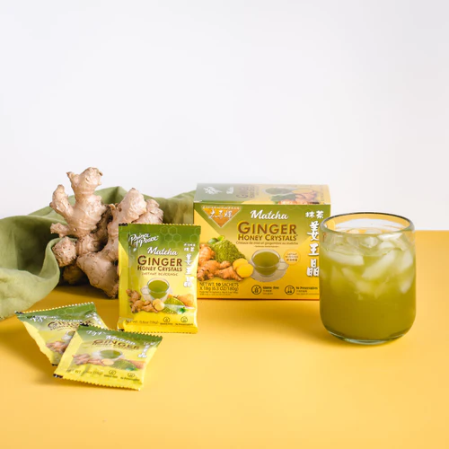 iWellFresh Ginger Honey Crystals - Authentic Ginger Tea Bags by Prince of Peace (Honey, Lemon, Matcha Flavors)
